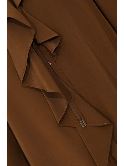 Blusa MSTEPICA in seta con volant Cioccolato MAX MARA STUDIO | 2616111031600049